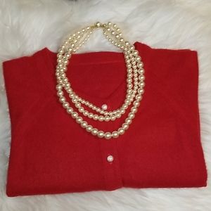 Plush Cherry Red Button Up Cardigan